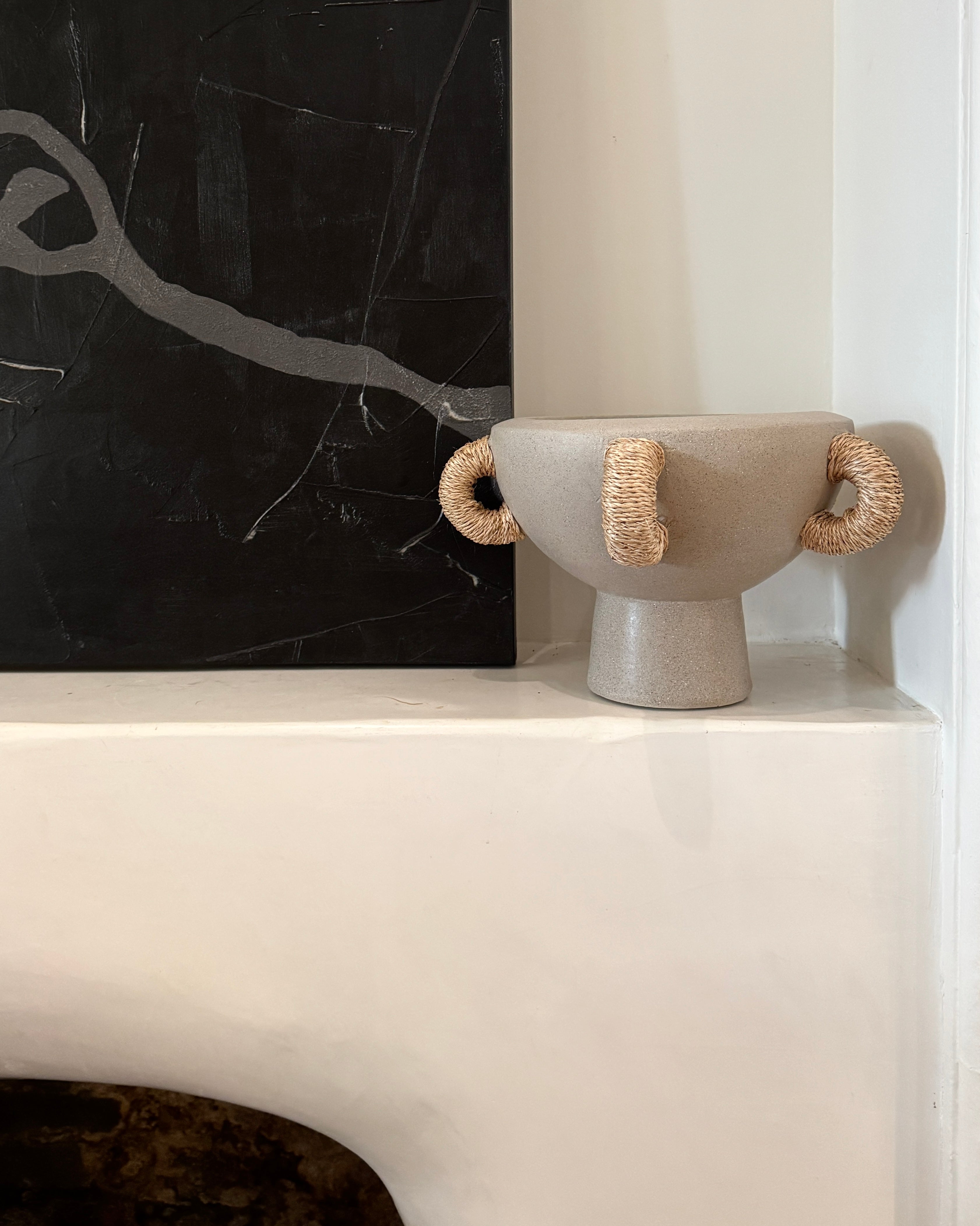 Clyde Centrepiece, Fossil Gray & Natural Rope