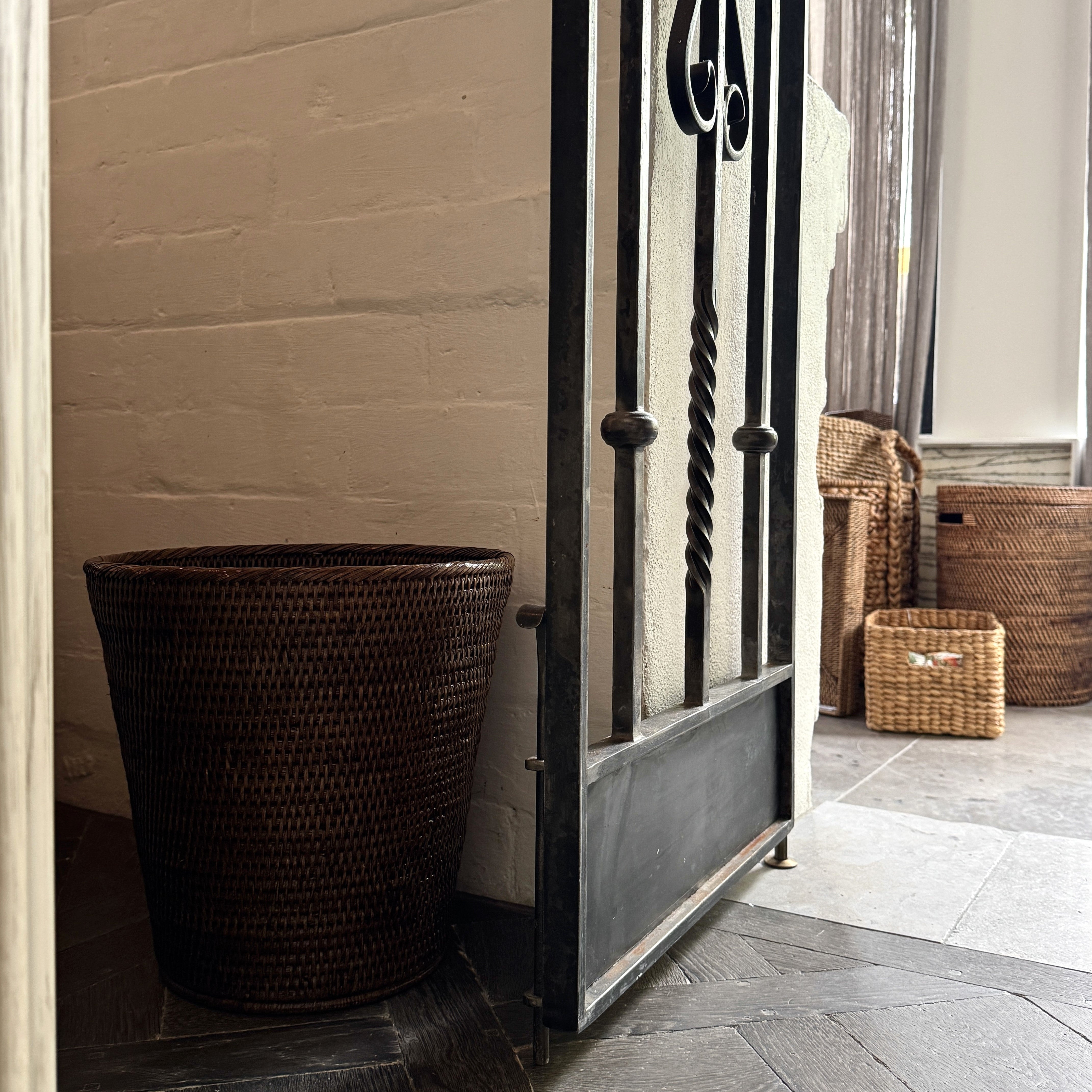 Round Tapered Rattan Bin