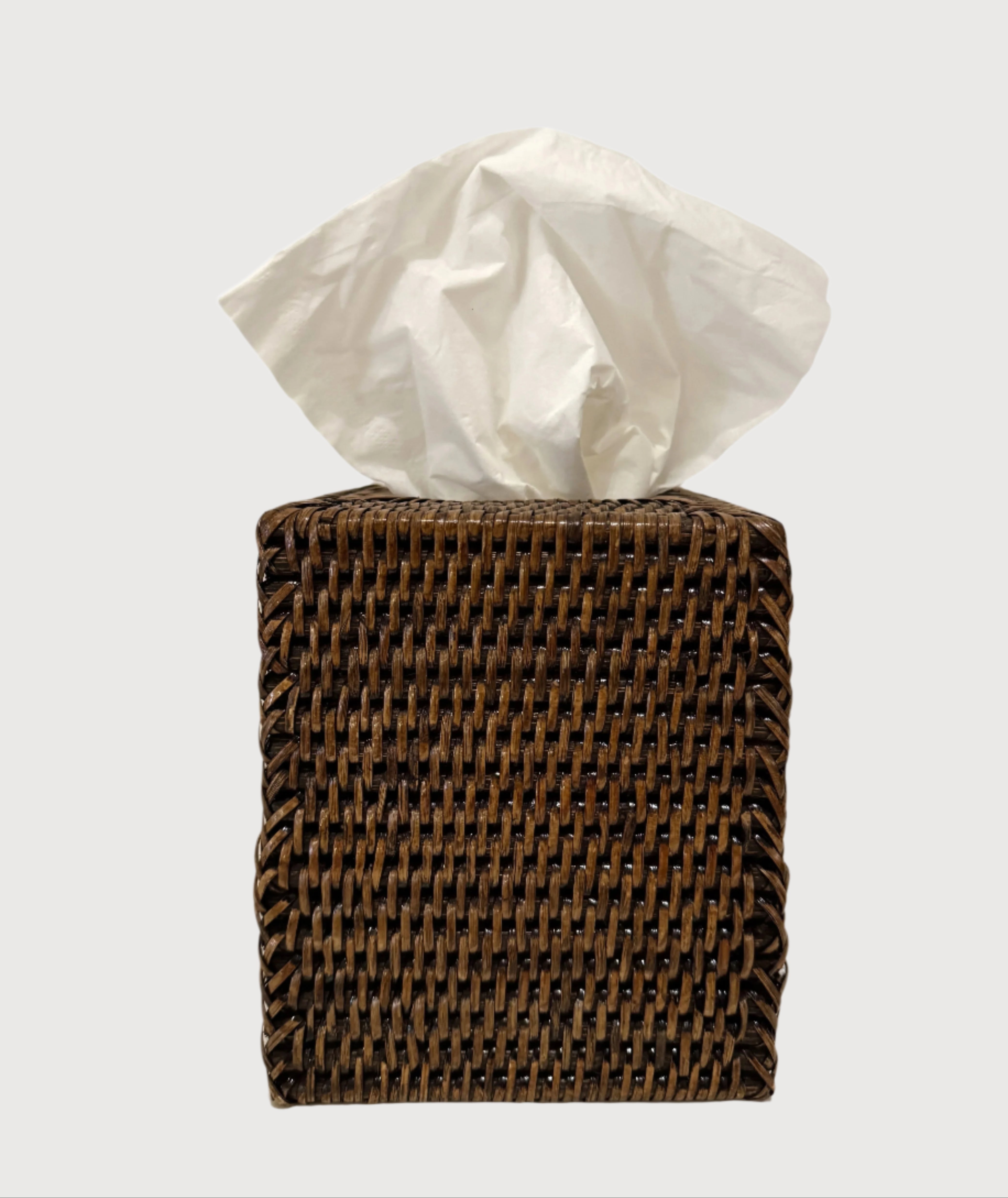 Rattan Tissue Box Holder, Square
