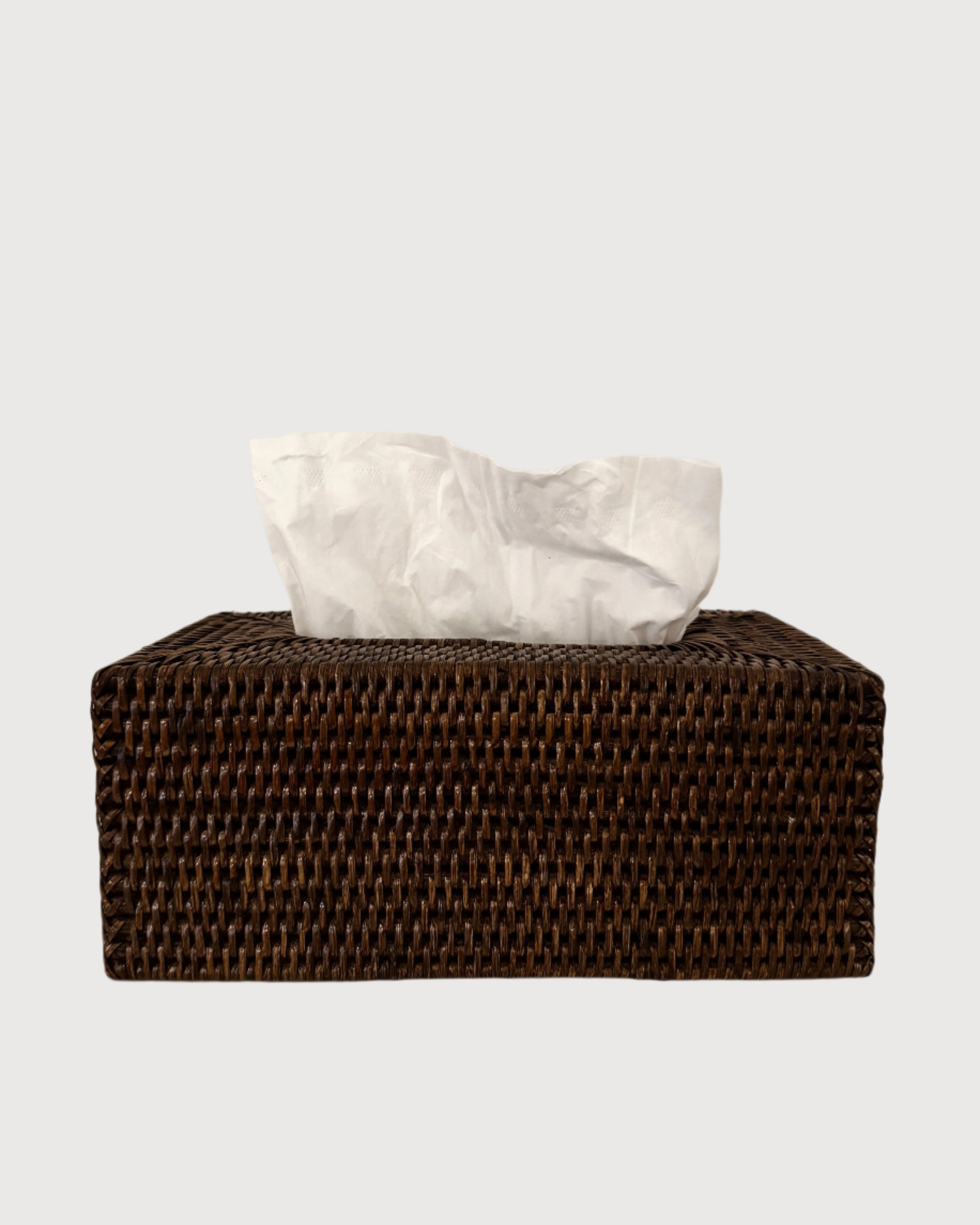 Rattan Tissue Box Holder, Rectangular