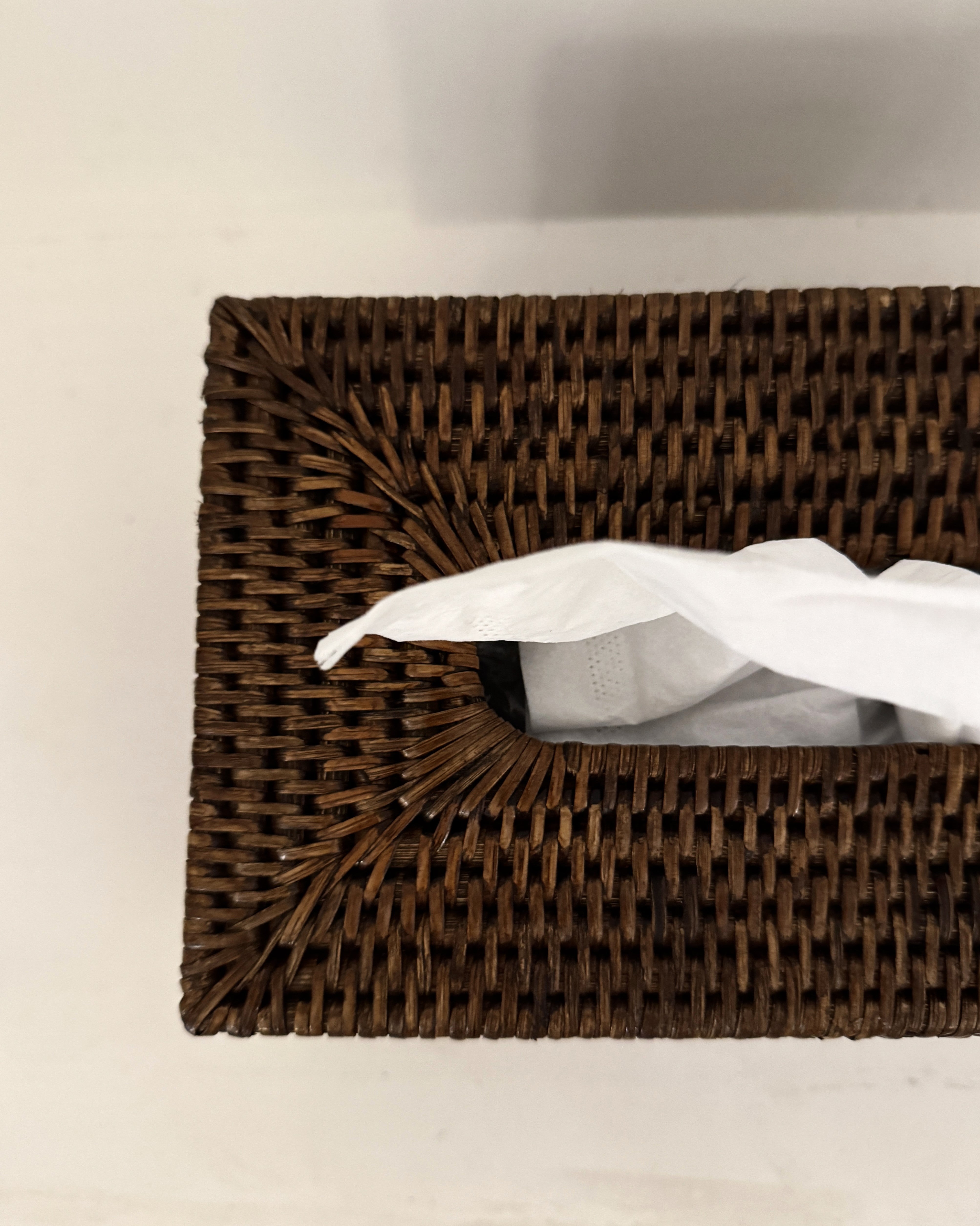 Rattan Tissue Box Holder, Rectangular