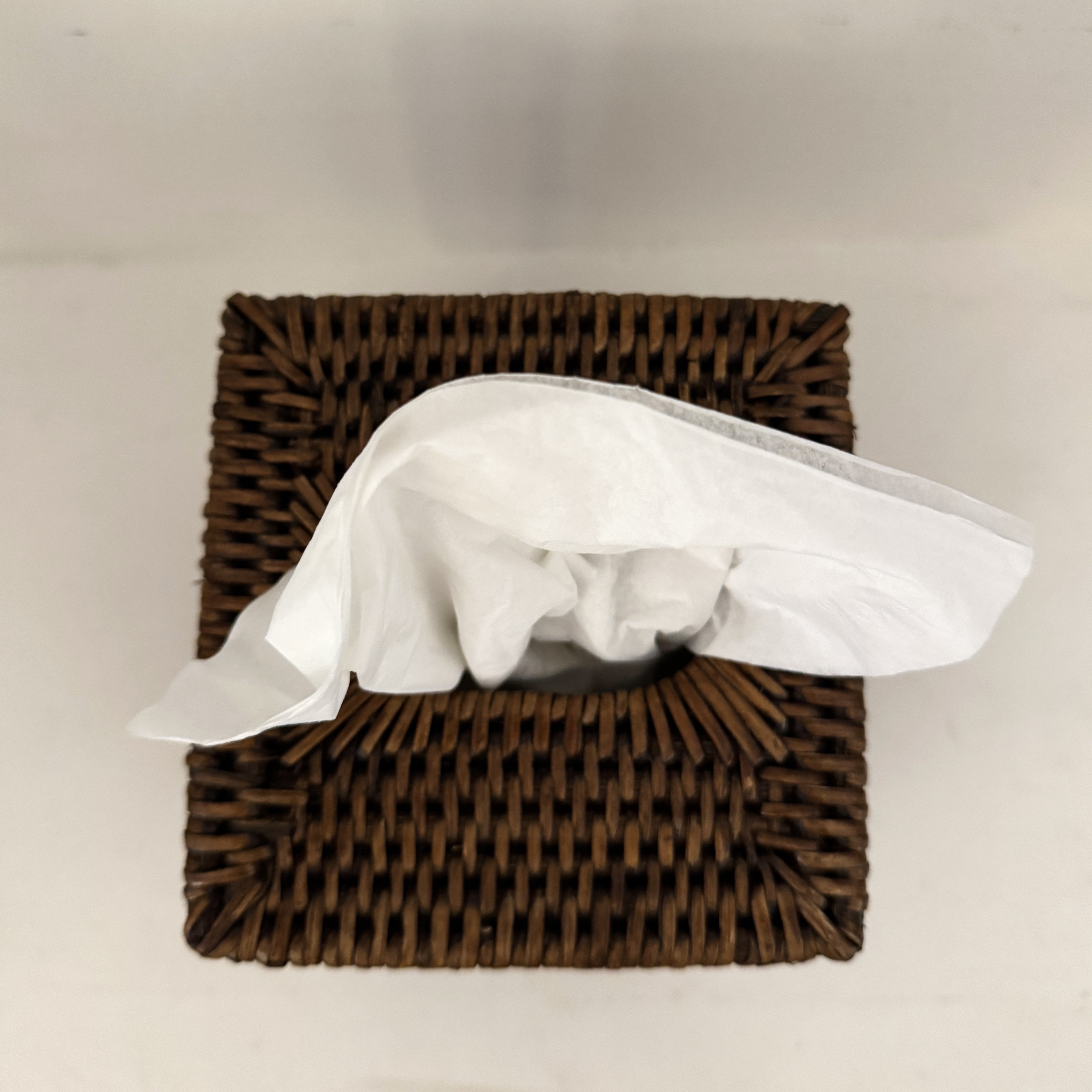 Rattan Tissue Box Holder, Square