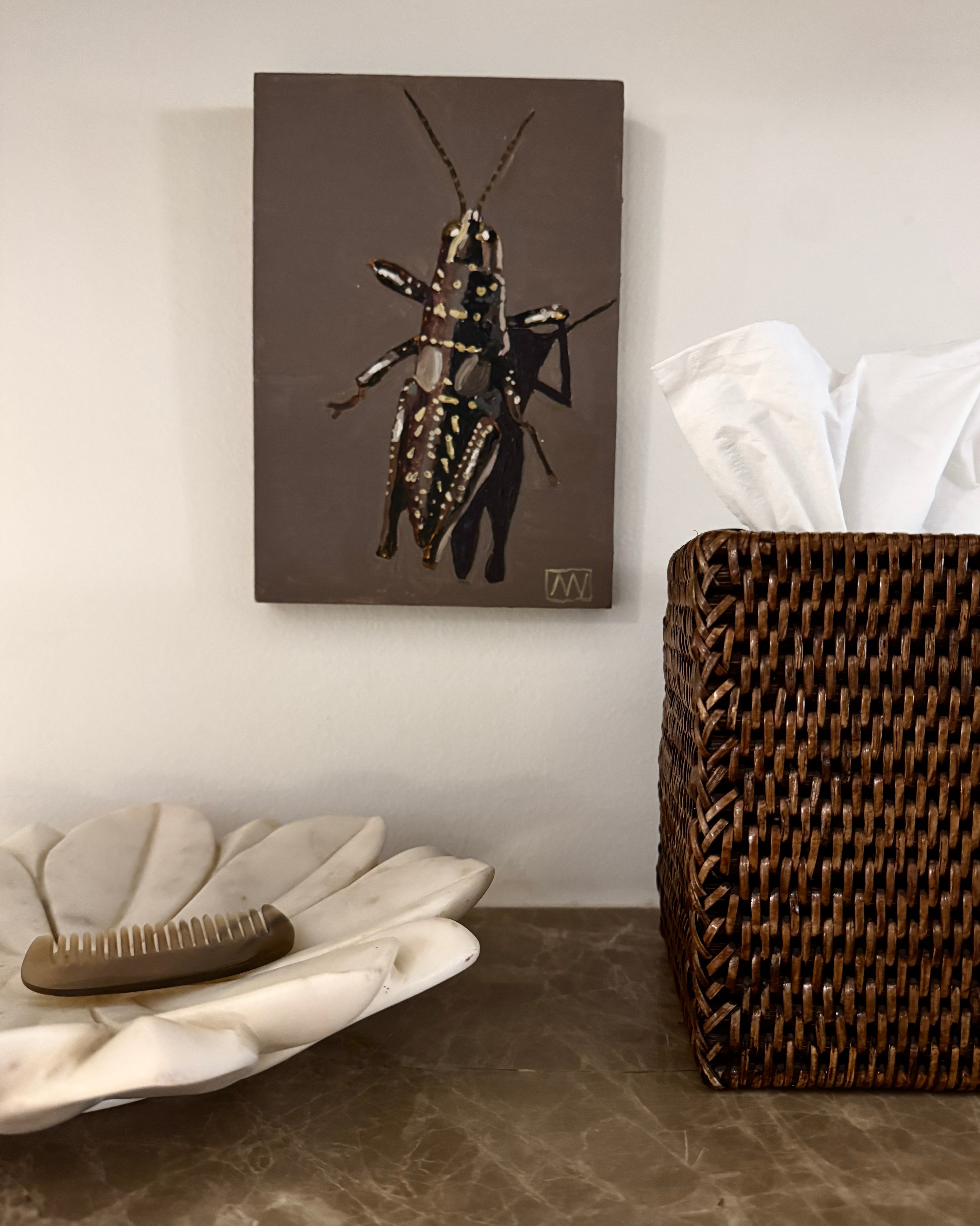 Rattan Tissue Box Holder, Rectangular