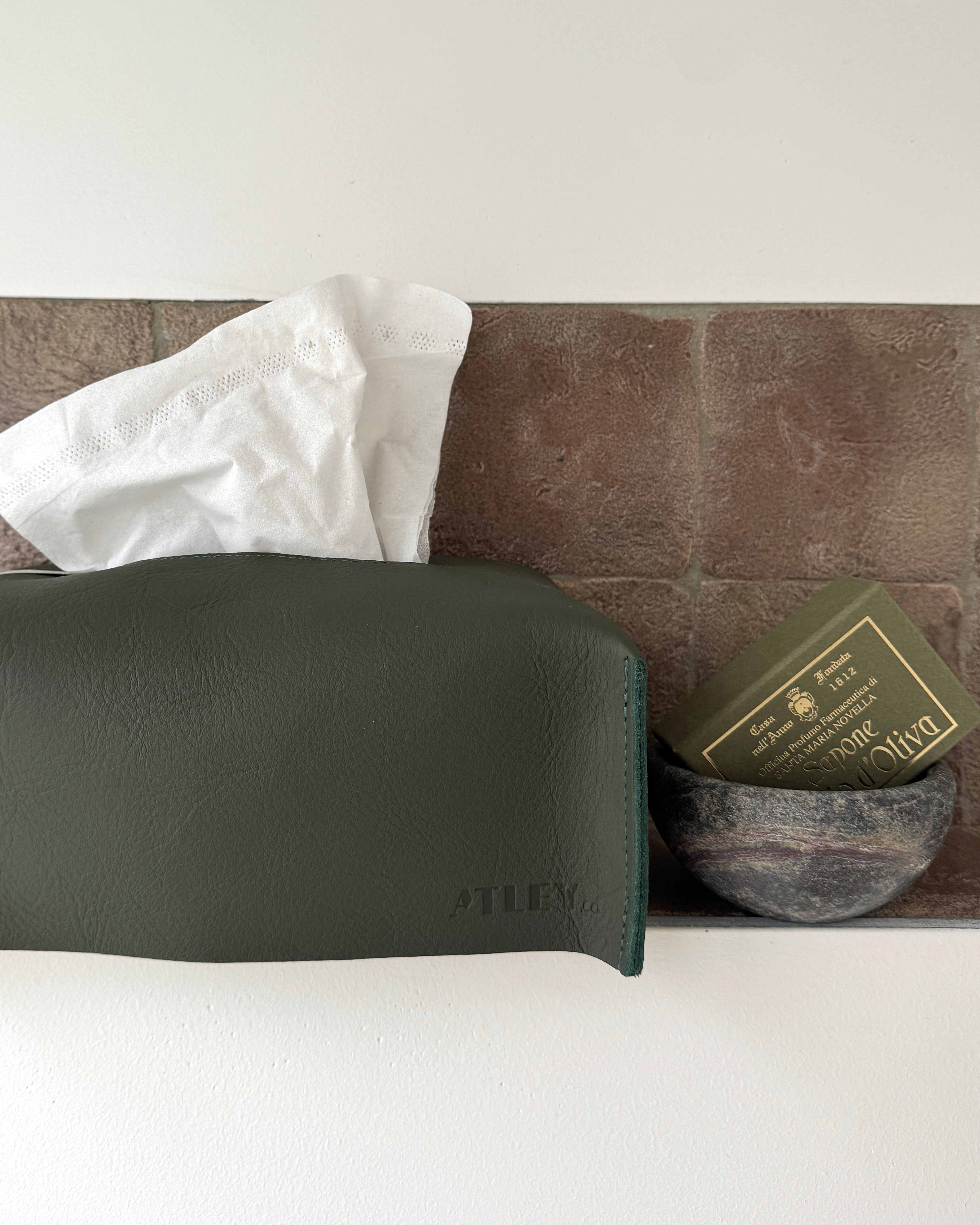 Leather Tissue Box Holder, Rectangular