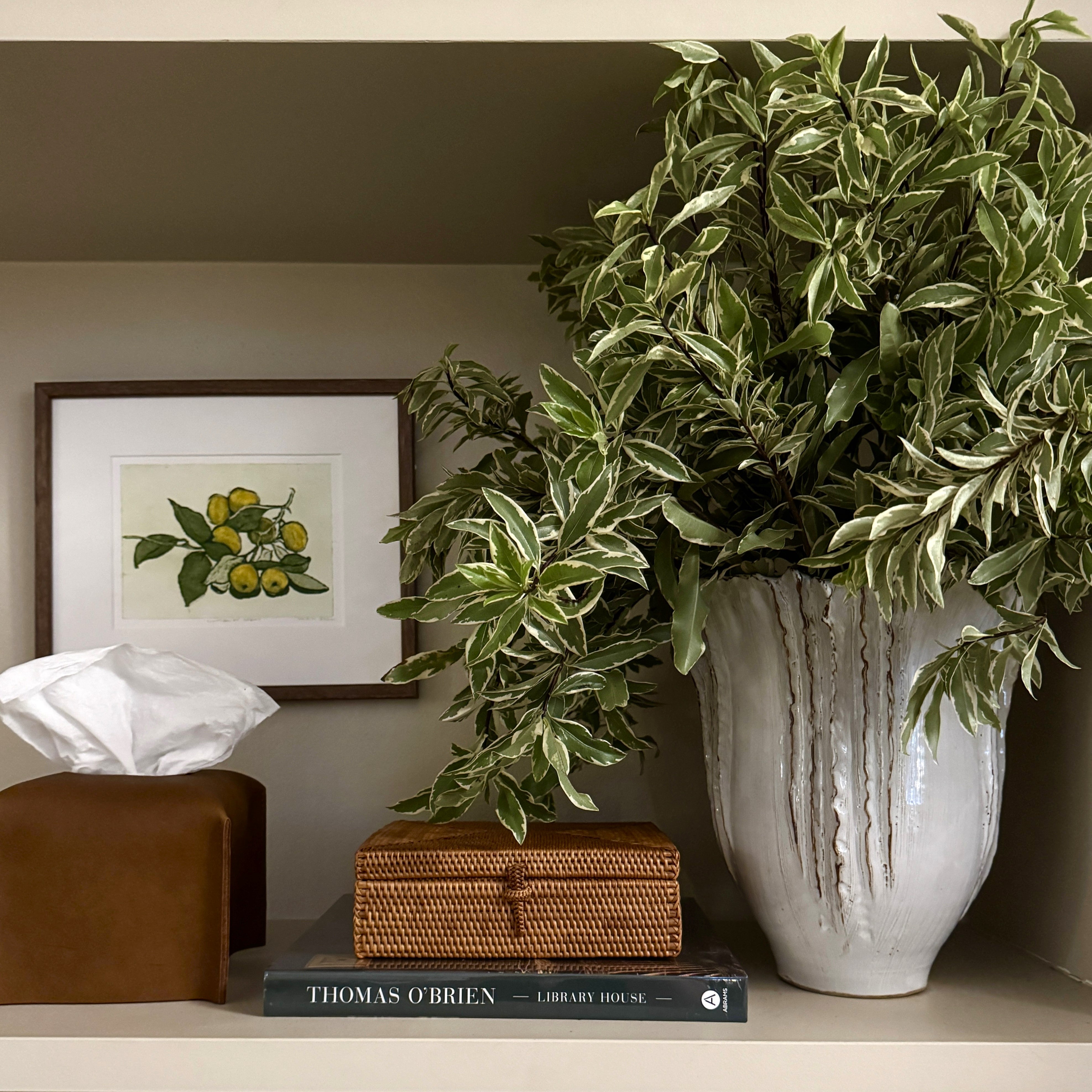 Pleated Ceramic Vase Natural White