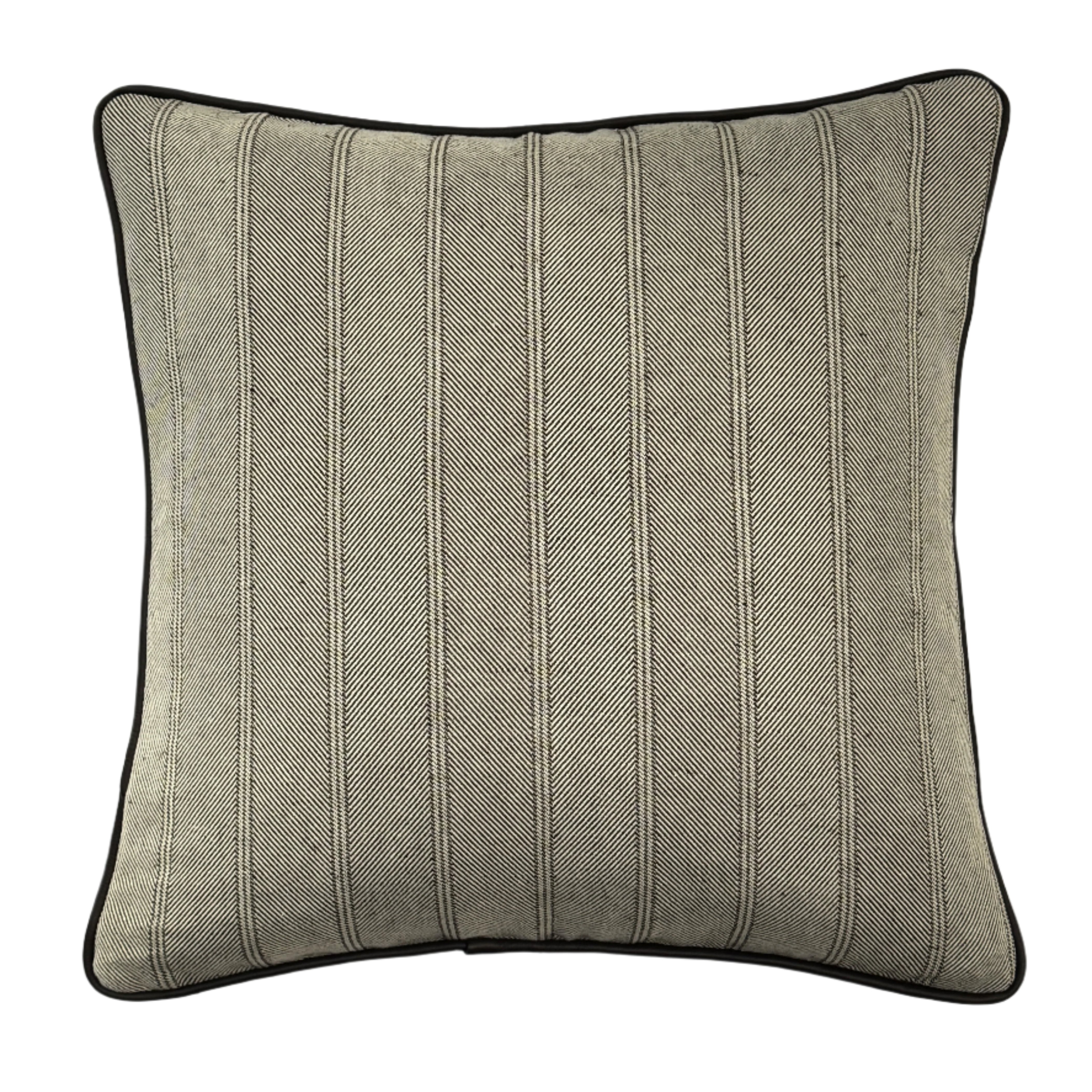 Grosseto 125 Dark Chocolate Cushion Cover w Leather Piping, 50x50cm