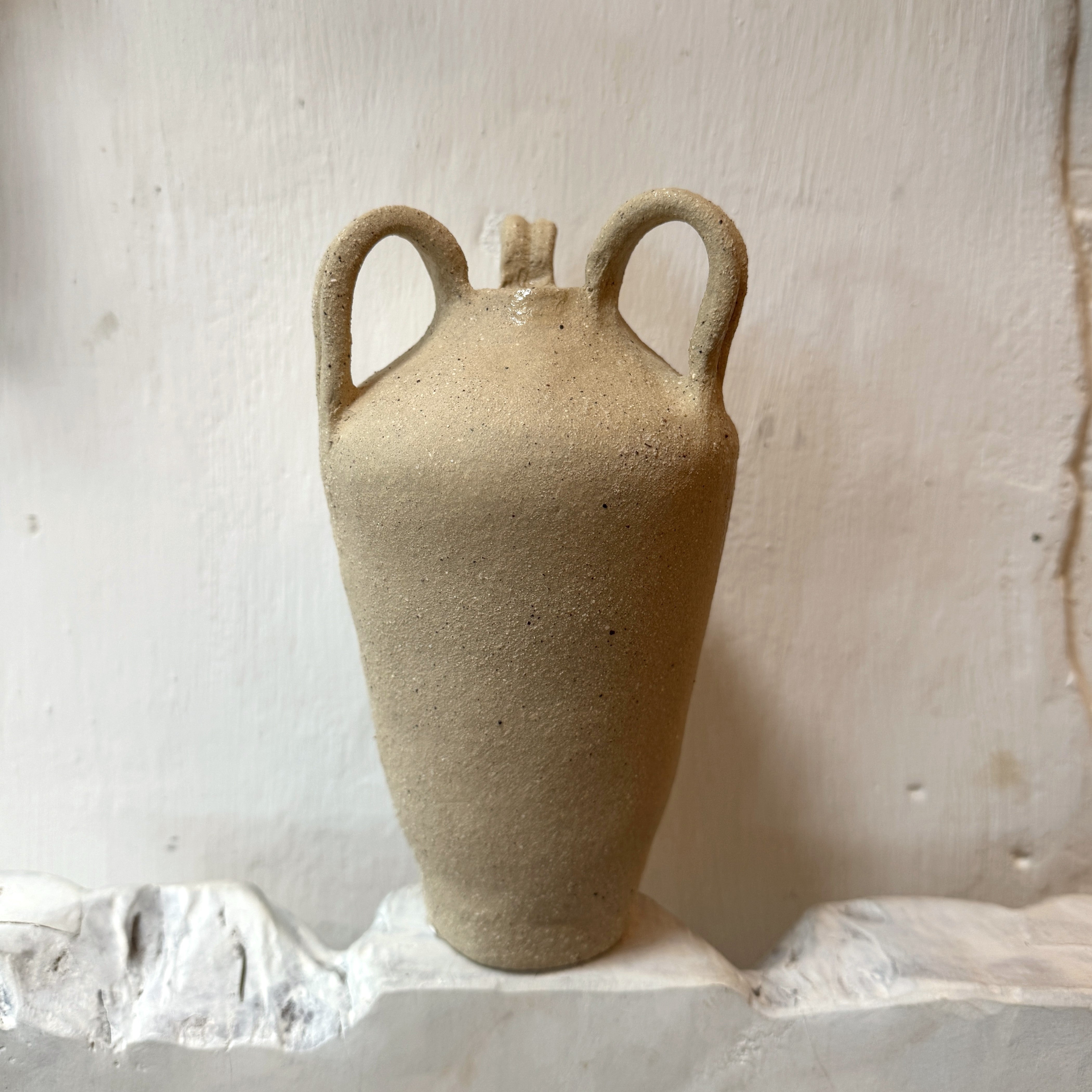 Buttercream Three Handle Vase Small