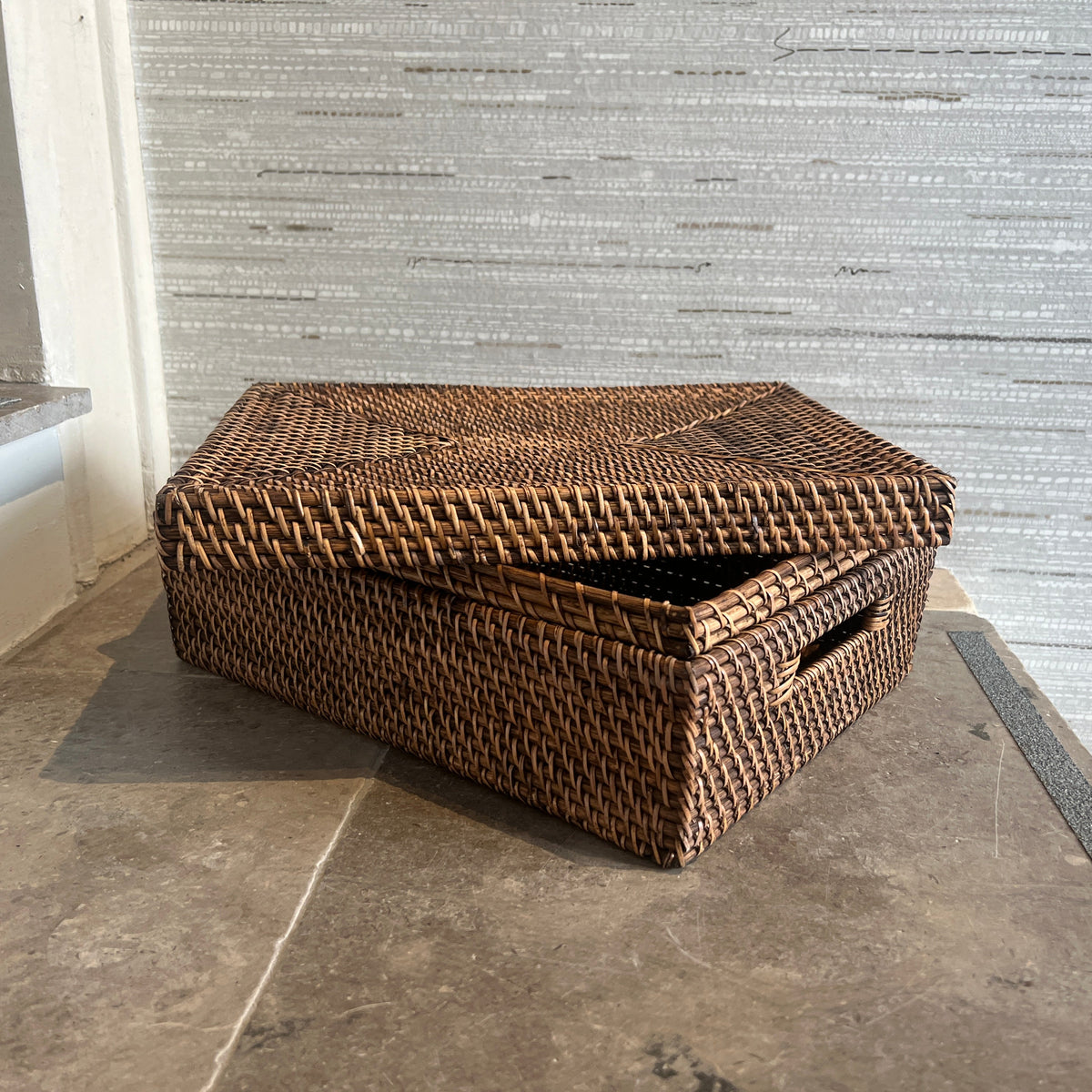Rattan Rectangular Box, Brown