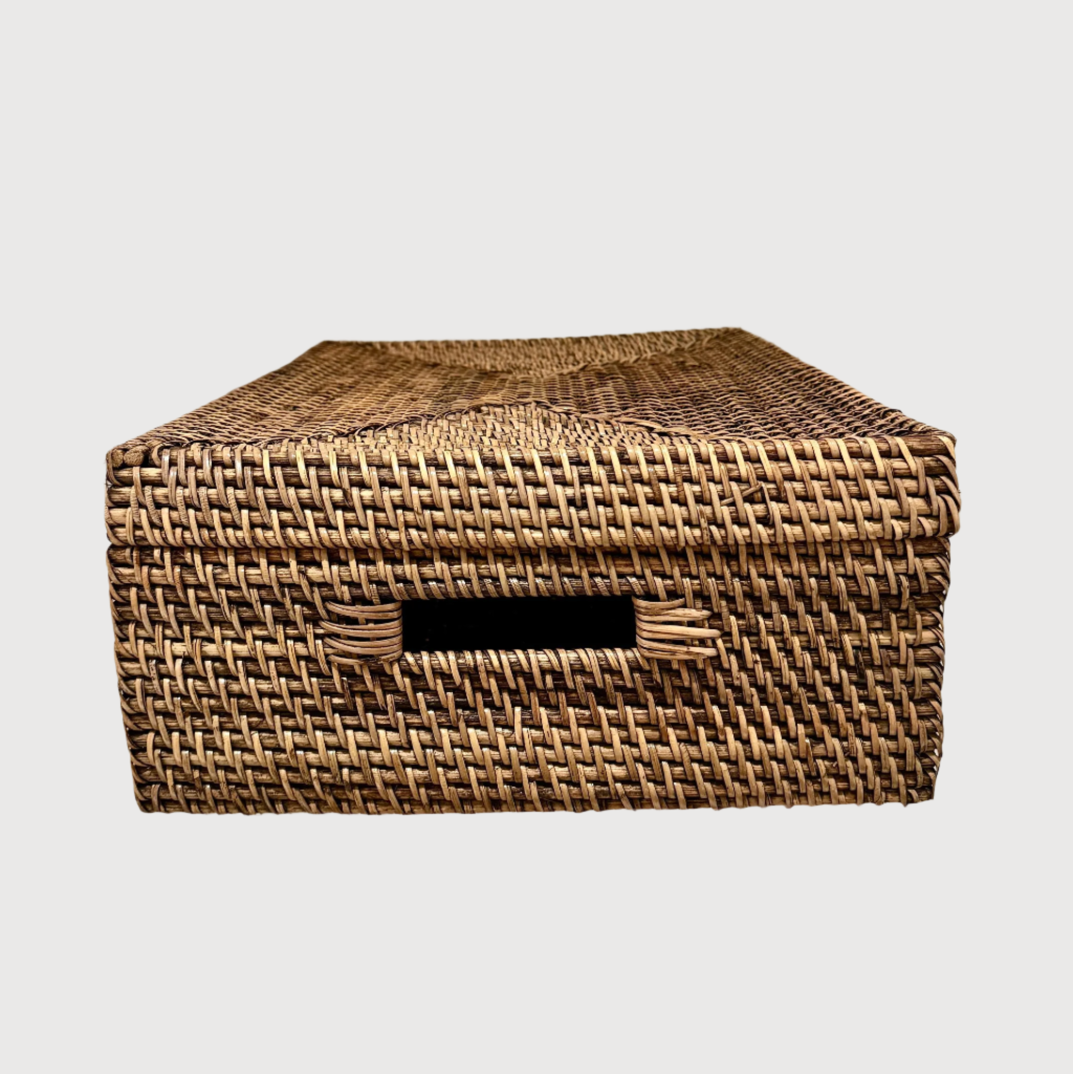 Rattan Rectangular Box, Honey