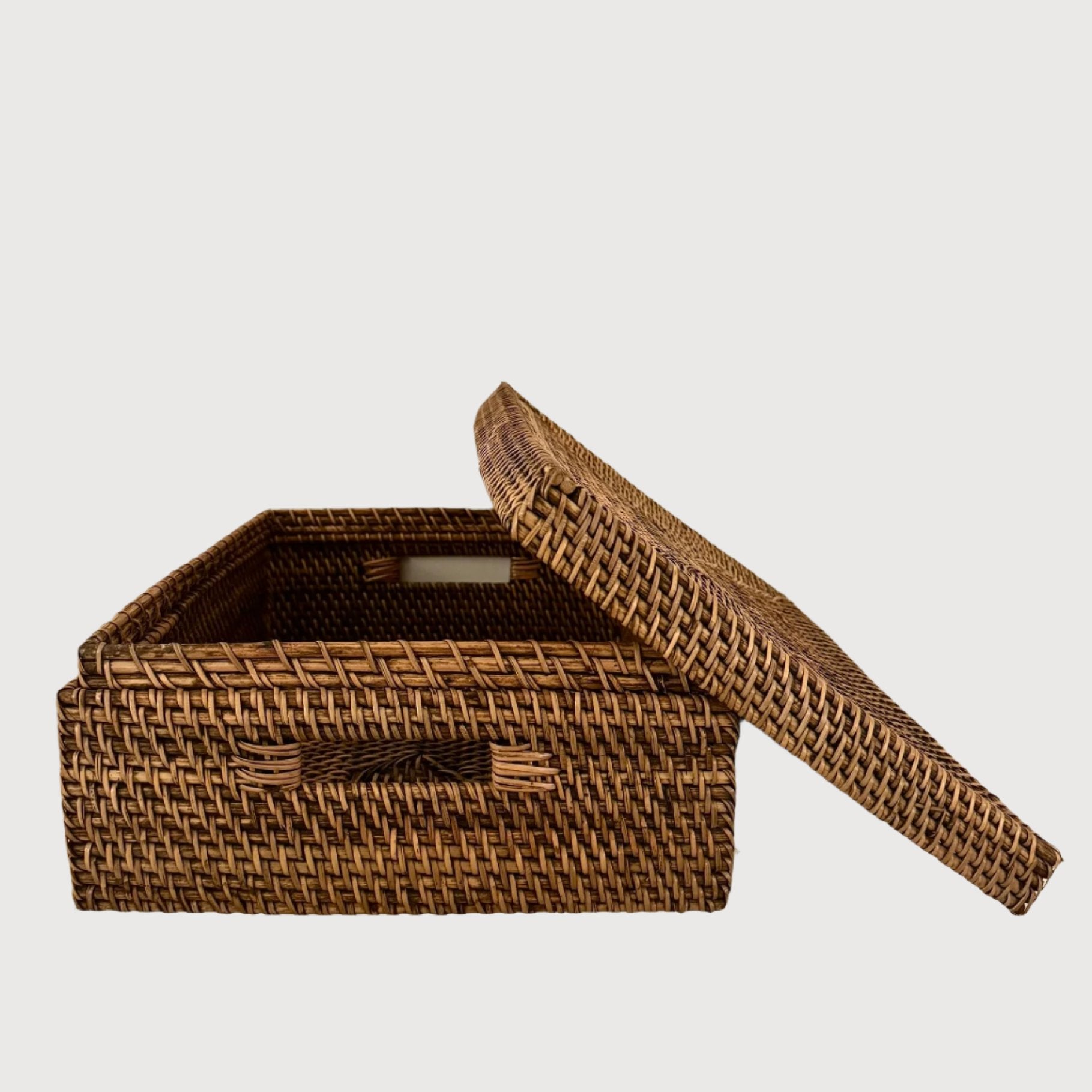 Rattan Rectangular Box, Honey