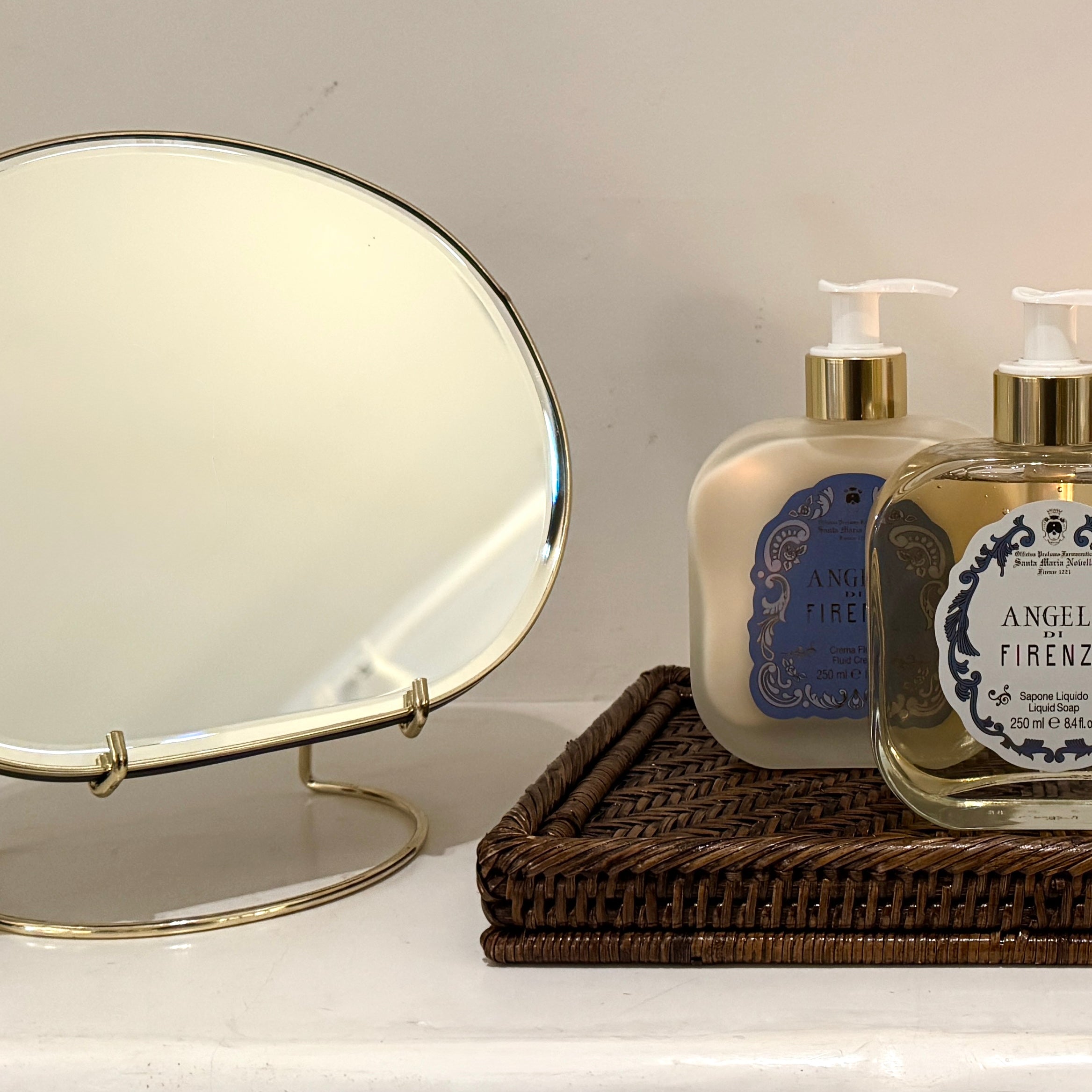 Pond Table Mirror, Brass