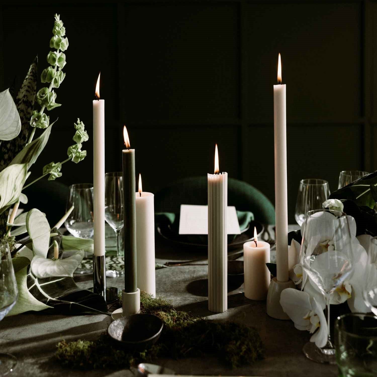 Taper Candle 35cm Pale Eucalypt, 4pc Pack