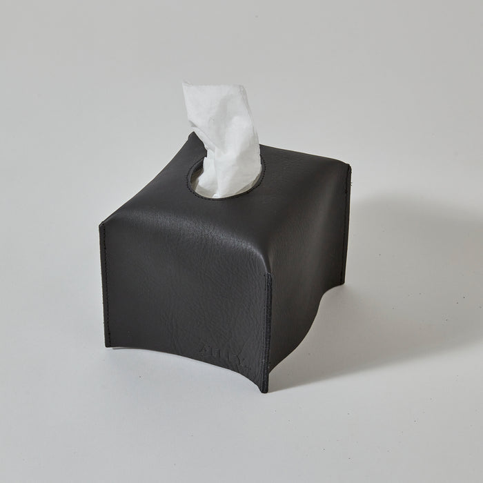 Leather Tissue Box Tan, Square