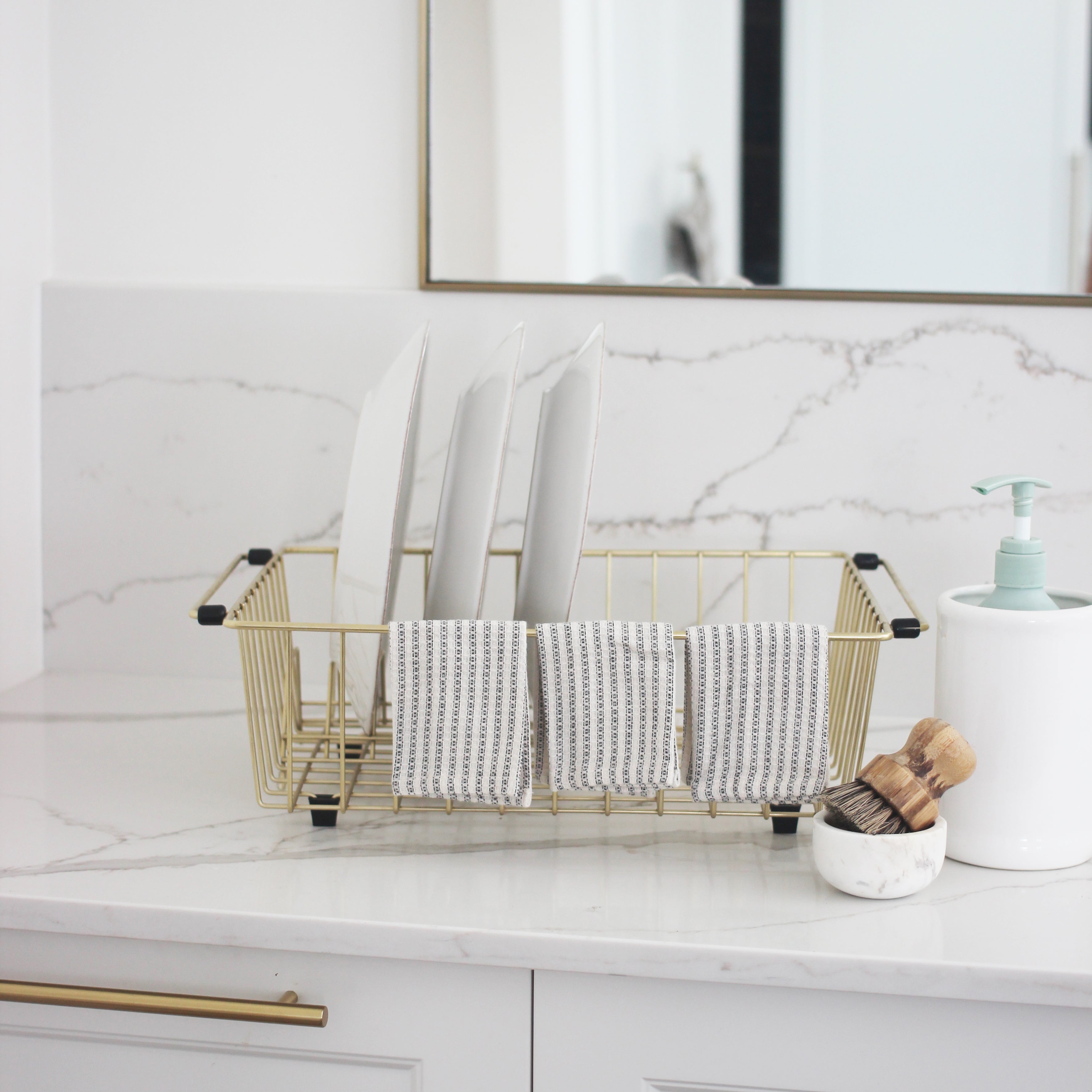 Manor Stripe Waffle Dish Cloths Set of 3