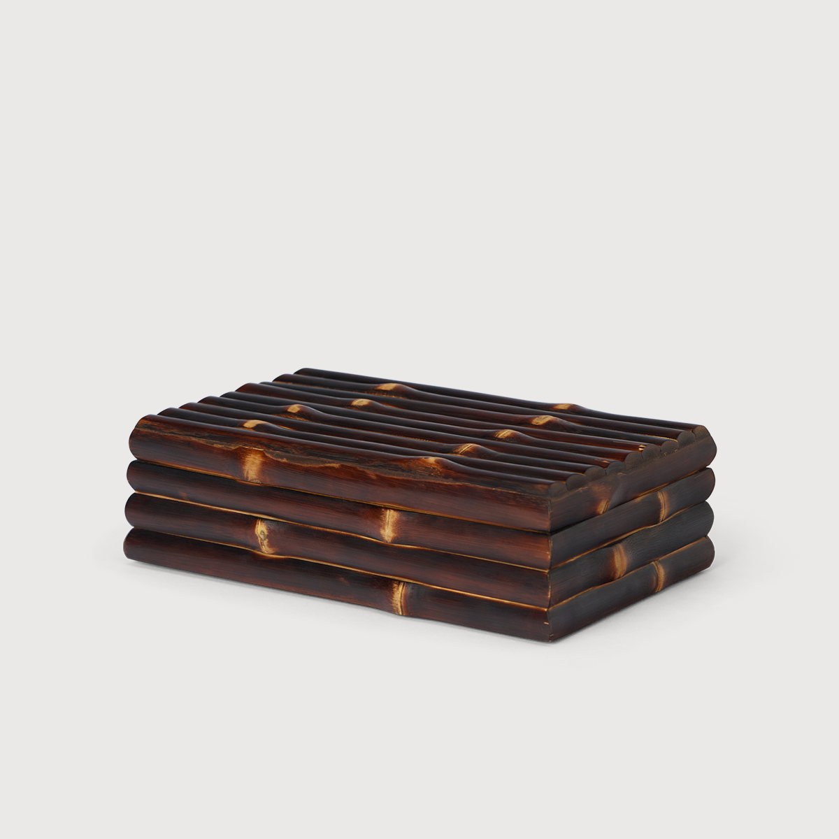 KATE NIXON HOME Batu bamboo decorative box with woven texture and natural finish