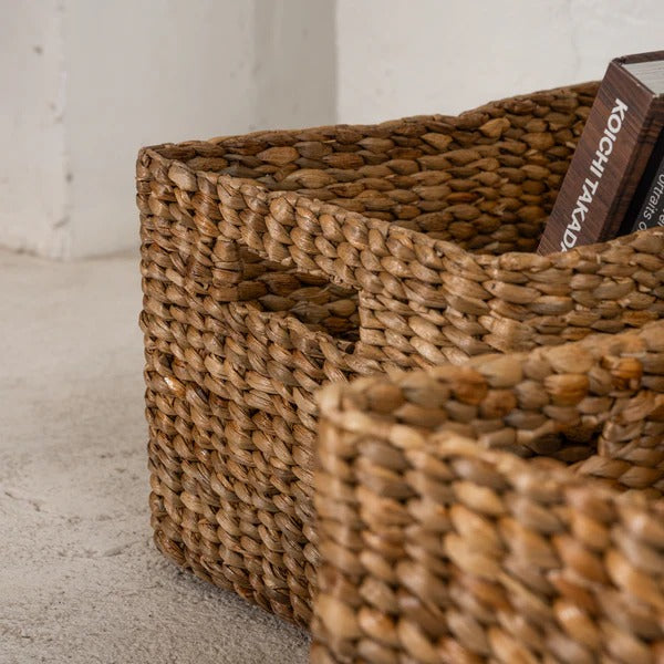 Water Hyacinth Rectangular Storage Basket