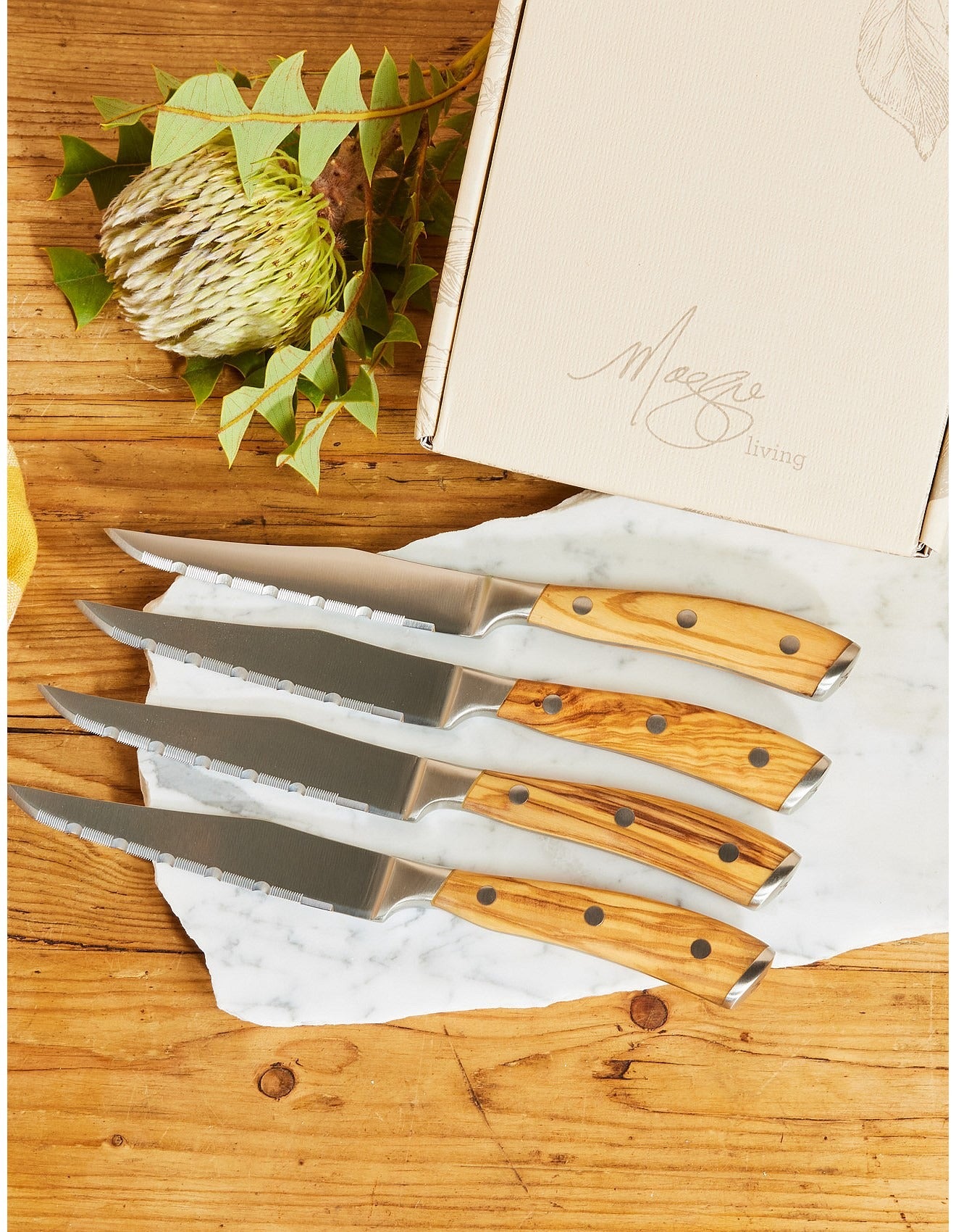 Maggie Beer Living Olive Wood Steak Knives Set of 4