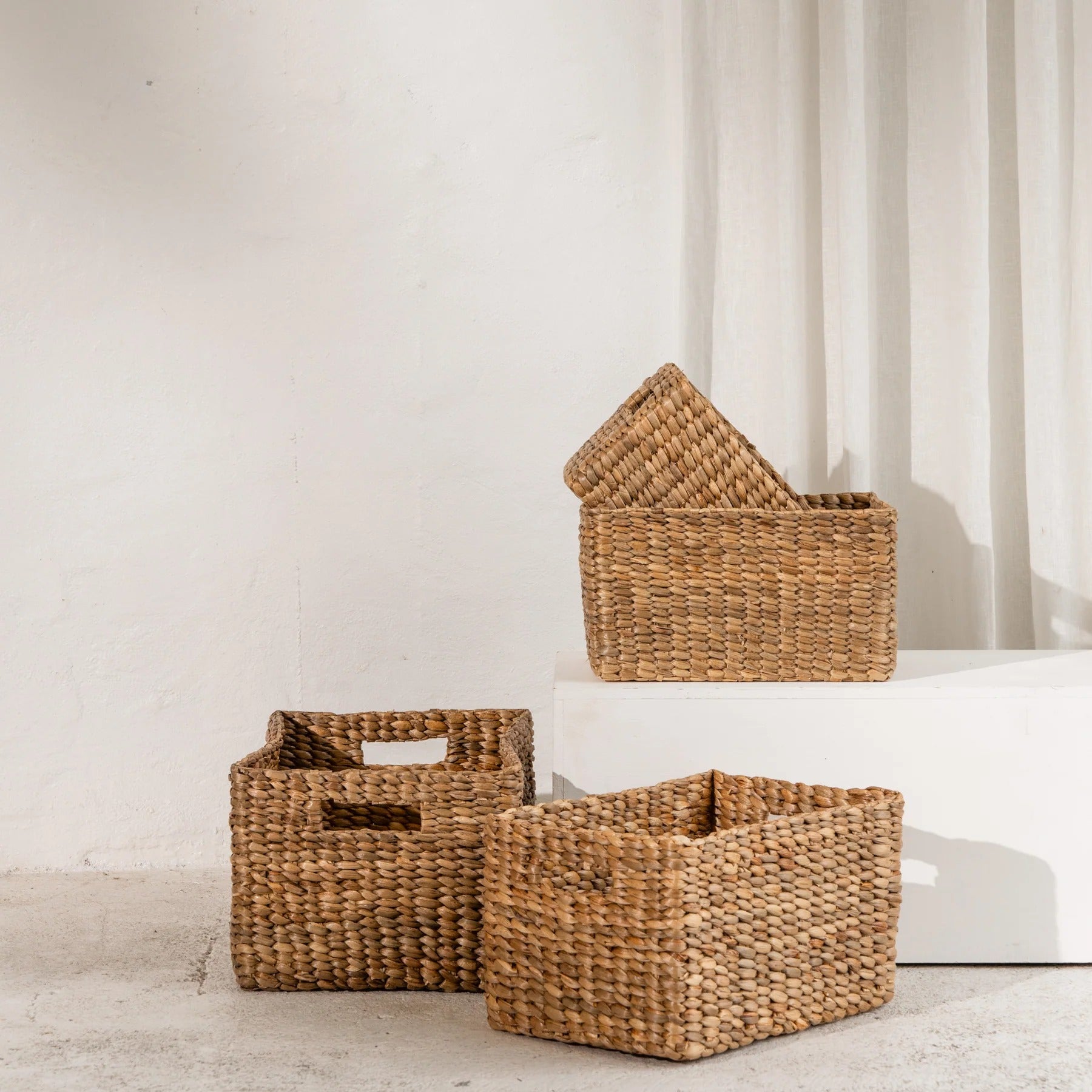 Water Hyacinth Rectangular Storage Basket