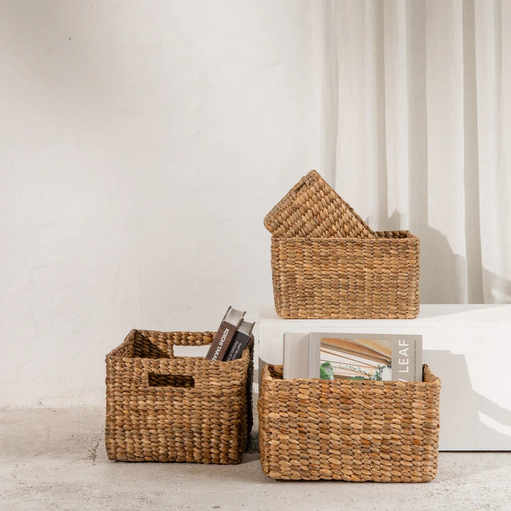 Water Hyacinth Rectangular Storage Basket