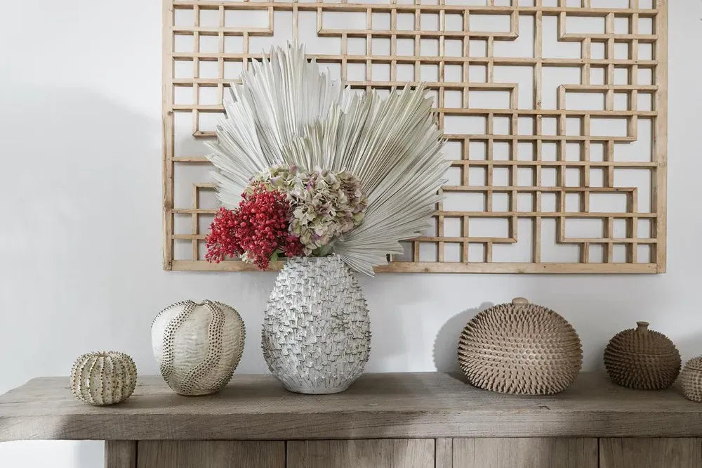 Brain Coral Ceramic Vase White