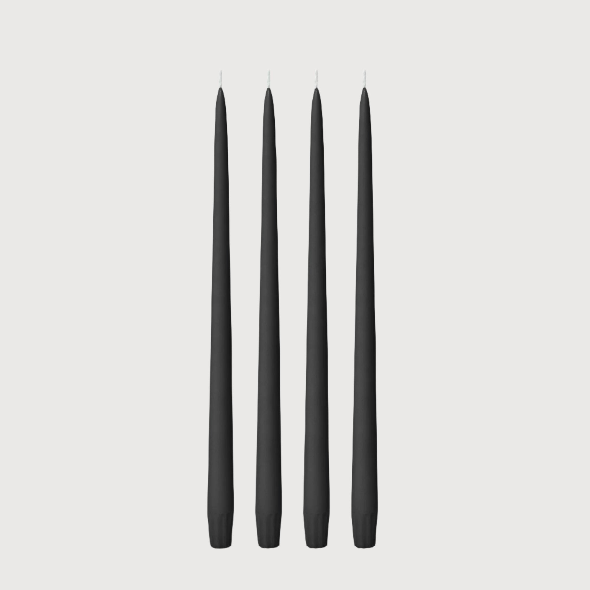 Taper Candle 35cm Black, 4pc Pack