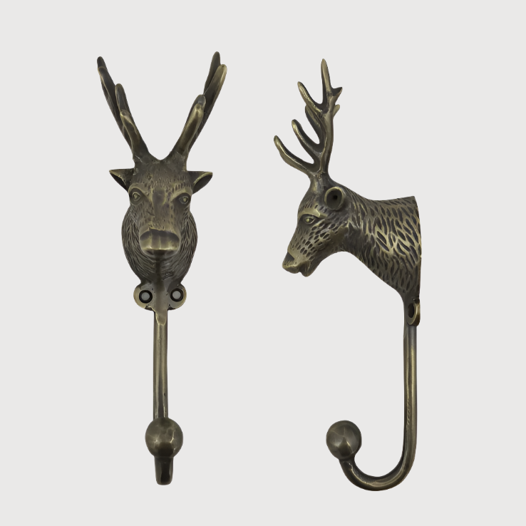 Woodland Deer Brass Hook