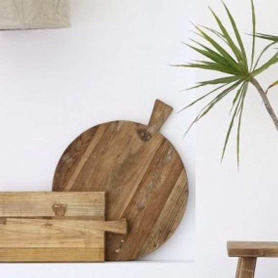 Elm Serving Board, Round