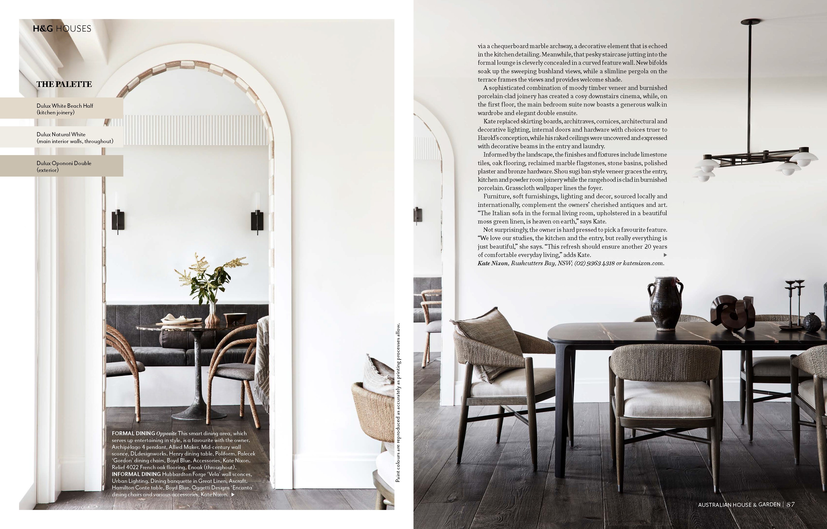 Kate Nixon's Sugarloaf project featured in House and Garden Magazine - Page 5-6