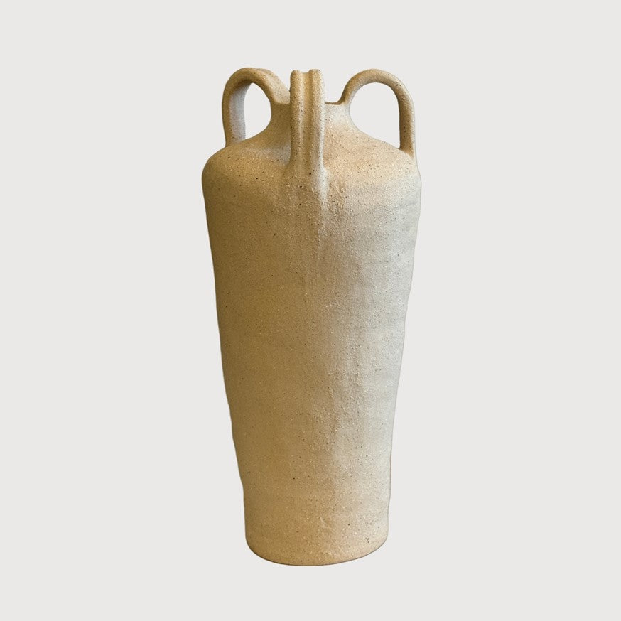 Buttercream Three Handle Vase Tall