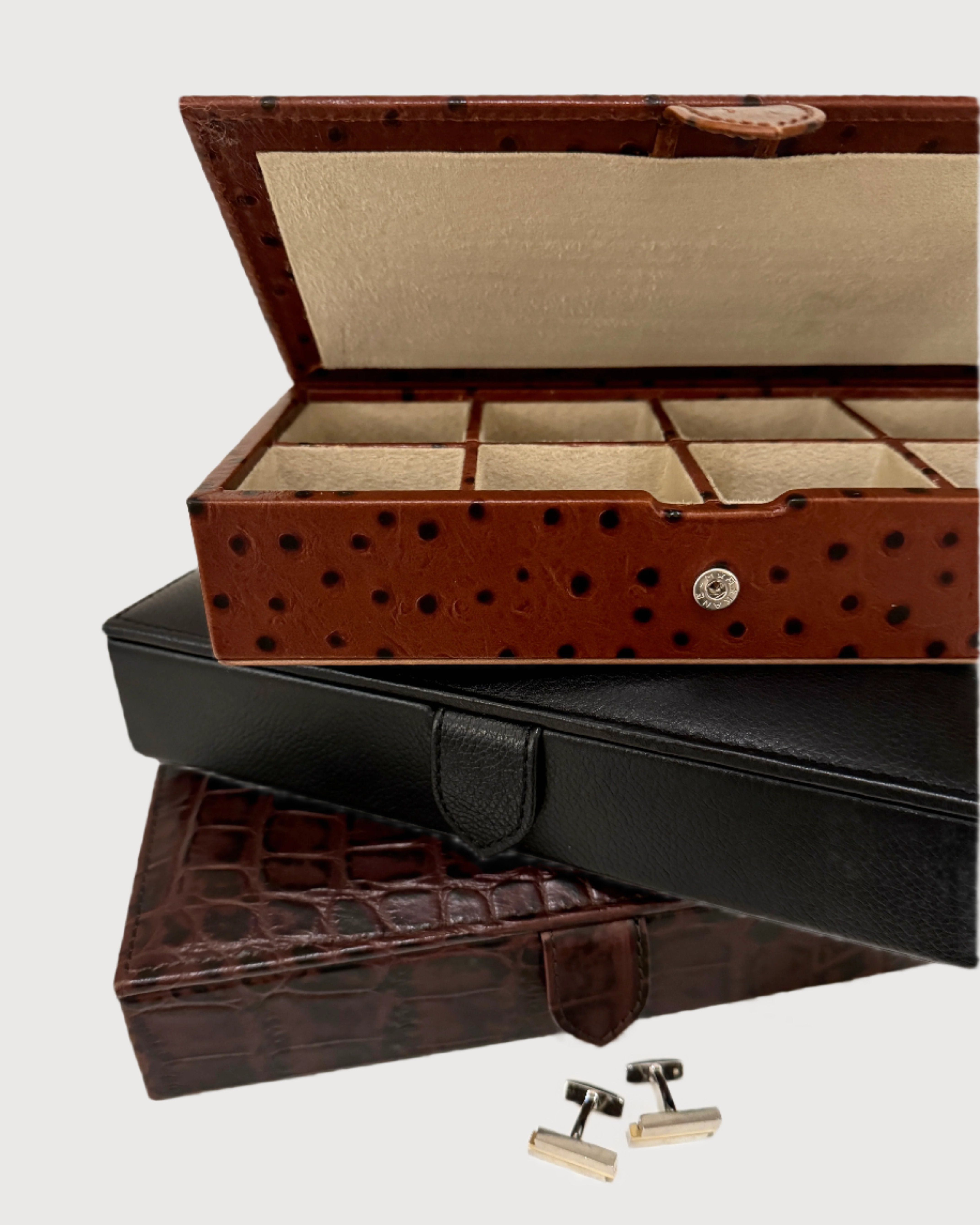 Leather Cufflink Box