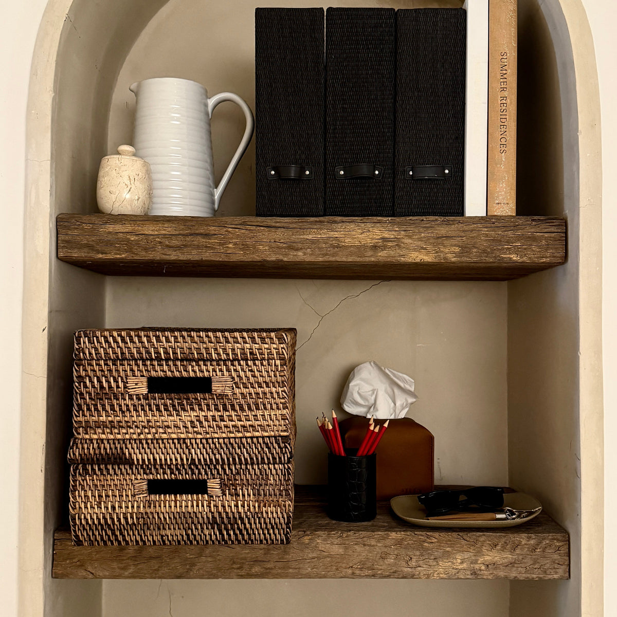 Brown rattan rectangular storage box by Orient House, showing woven texture and sturdy design for organizing household items.