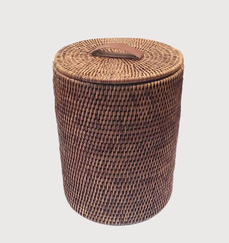 Rattan Hotel Bin with Lid