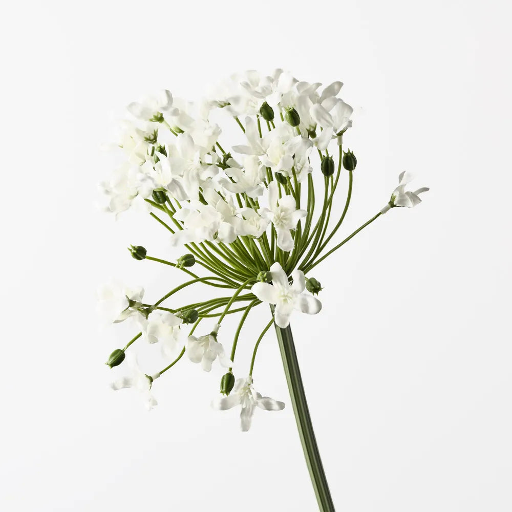 Artificial Agapanthus flowers from Floral Interiors, showcasing vibrant blue blooms and lush green leaves in a realistic arrangement.