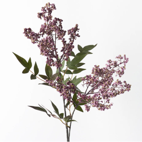 Pink artificial berry pepper spray flower arrangement by Floral Interiors, 60cm long, vibrant and realistic decorative flowers.