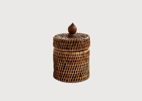 Rattan Cotton Wool Holder