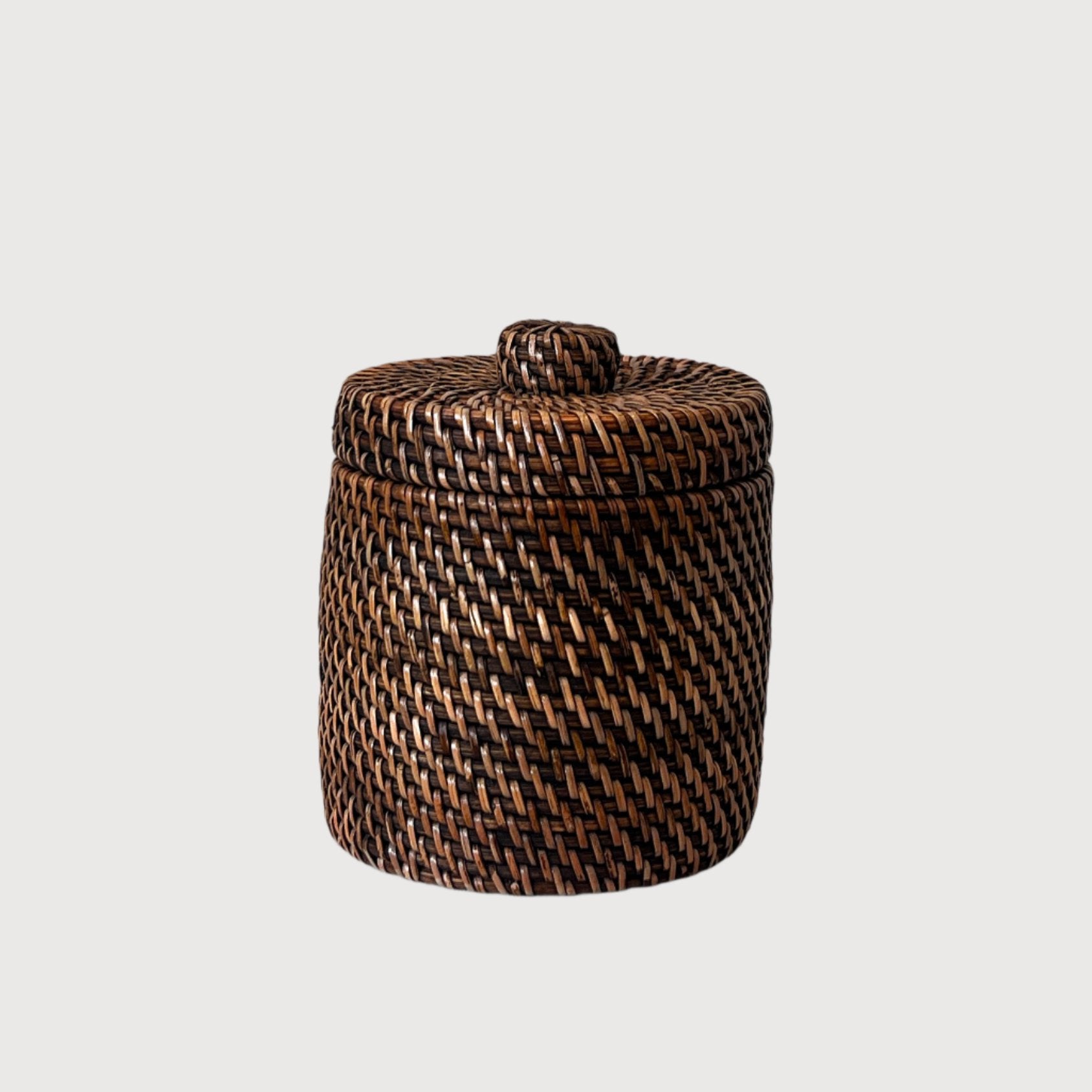 Round Rattan Canister