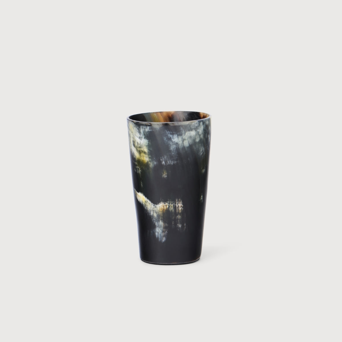 Umber Horn Vessel container by KATE NIXON HOME, ceramic with earthy tones and horn-shaped design, ideal for decorative storage.
