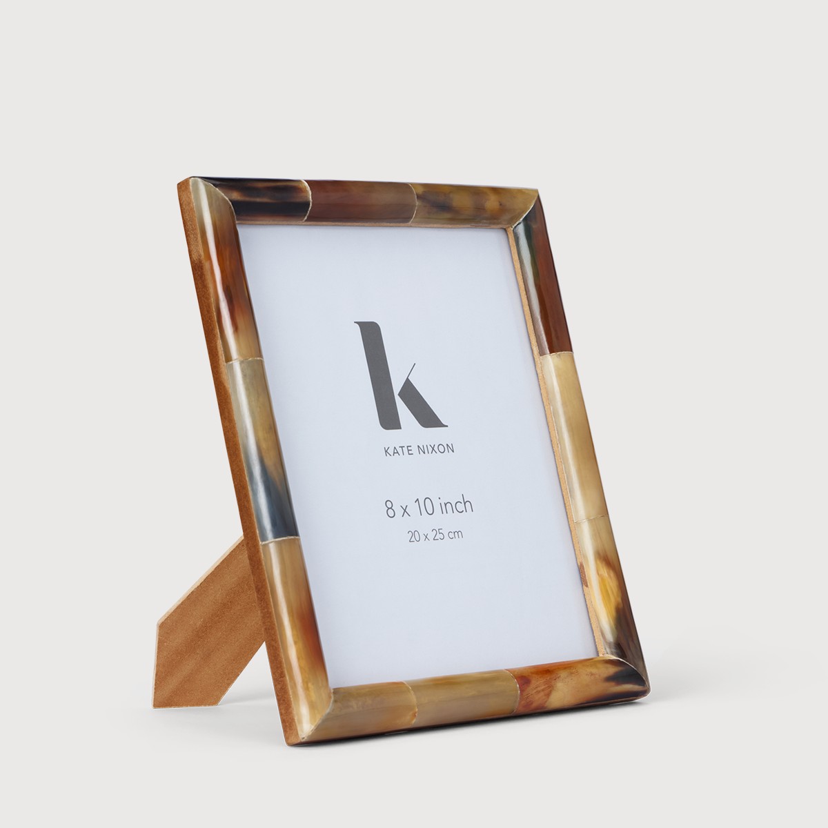 KATE NIXON HOME Mandra 8x10 photo frame showing a wooden frame with glass front and standing support.
