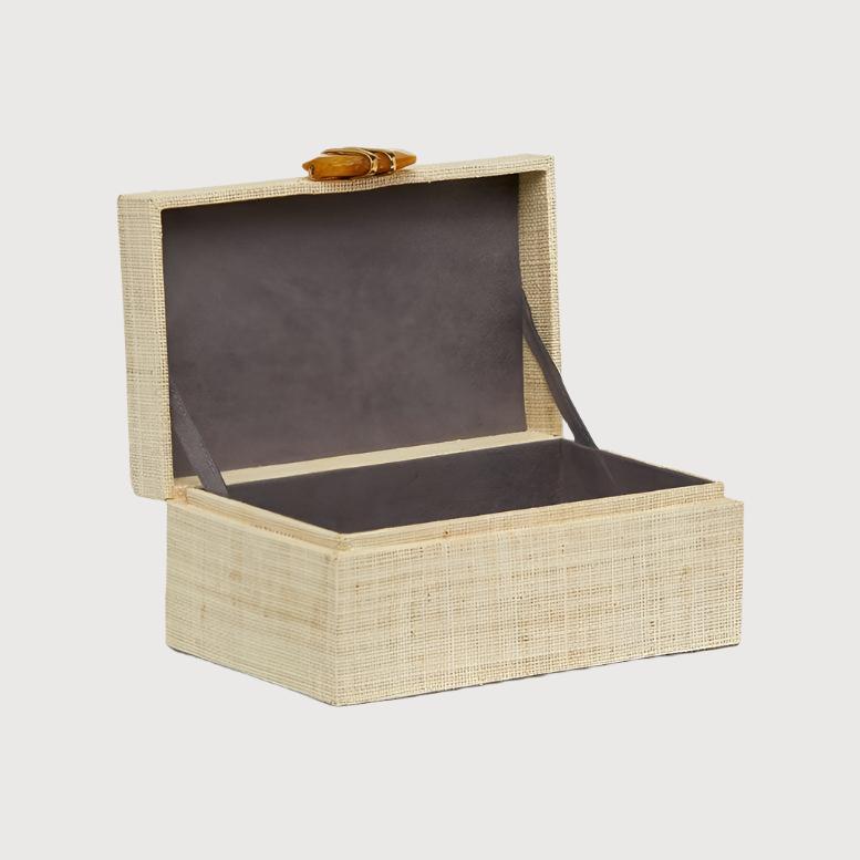 Connery Box, Bleached Raffia