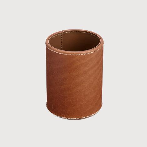 Leather Pen Cup, Tan