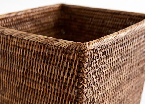 Square Tapered Rattan Bin